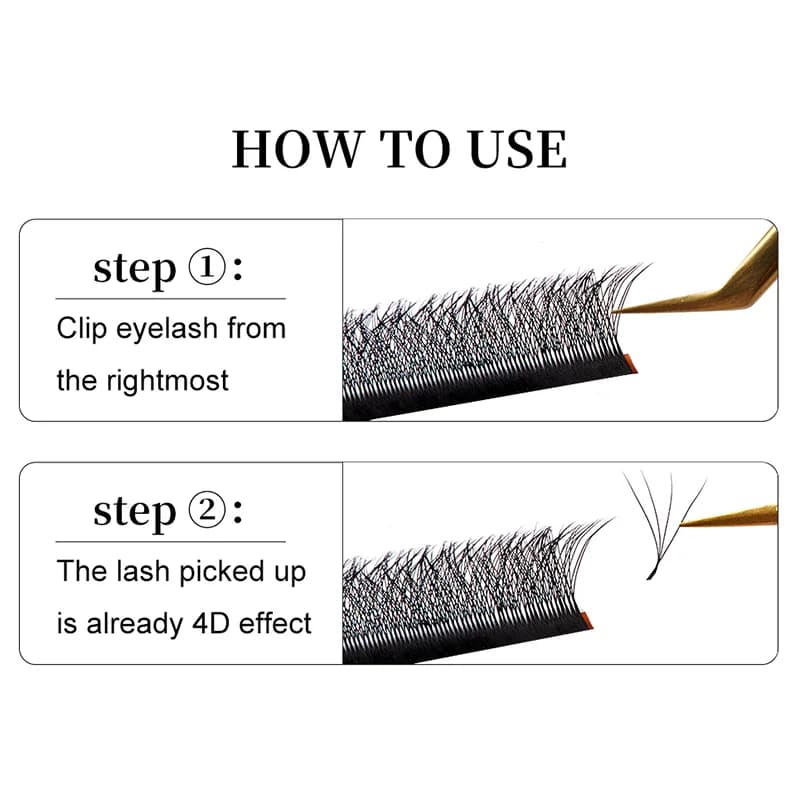 4D W Shape Flowering Premade Fan Eyelash Extensions