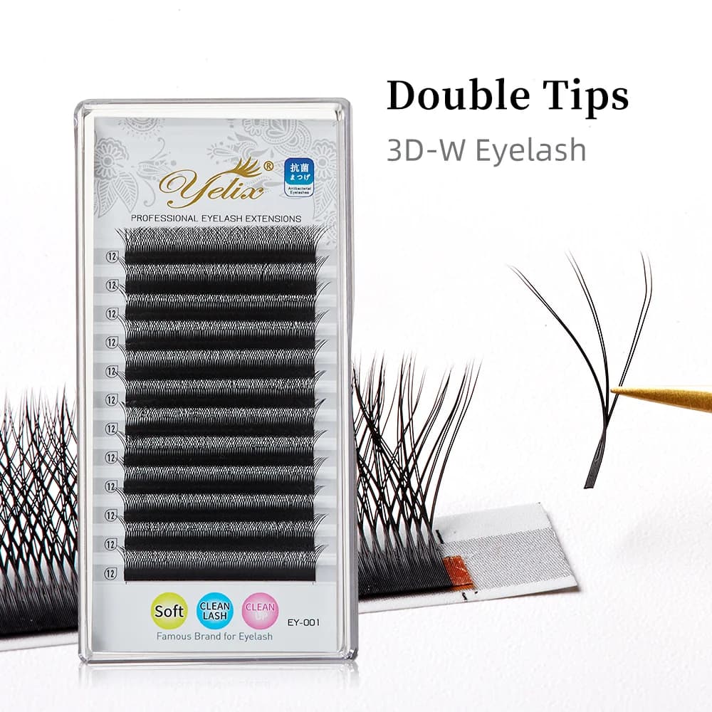 Double Tip 3D W Shape Automatic Flowering Premade Lashes