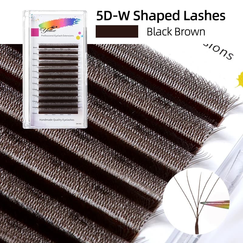Brown W Shape 2D-5D Premade Fan Eyelash Extensions