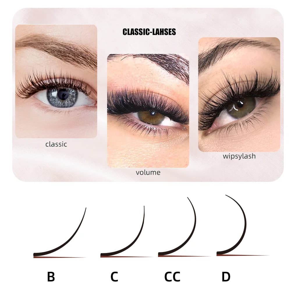 Super Matte Black C/D Curl Volume and Classic Lashes