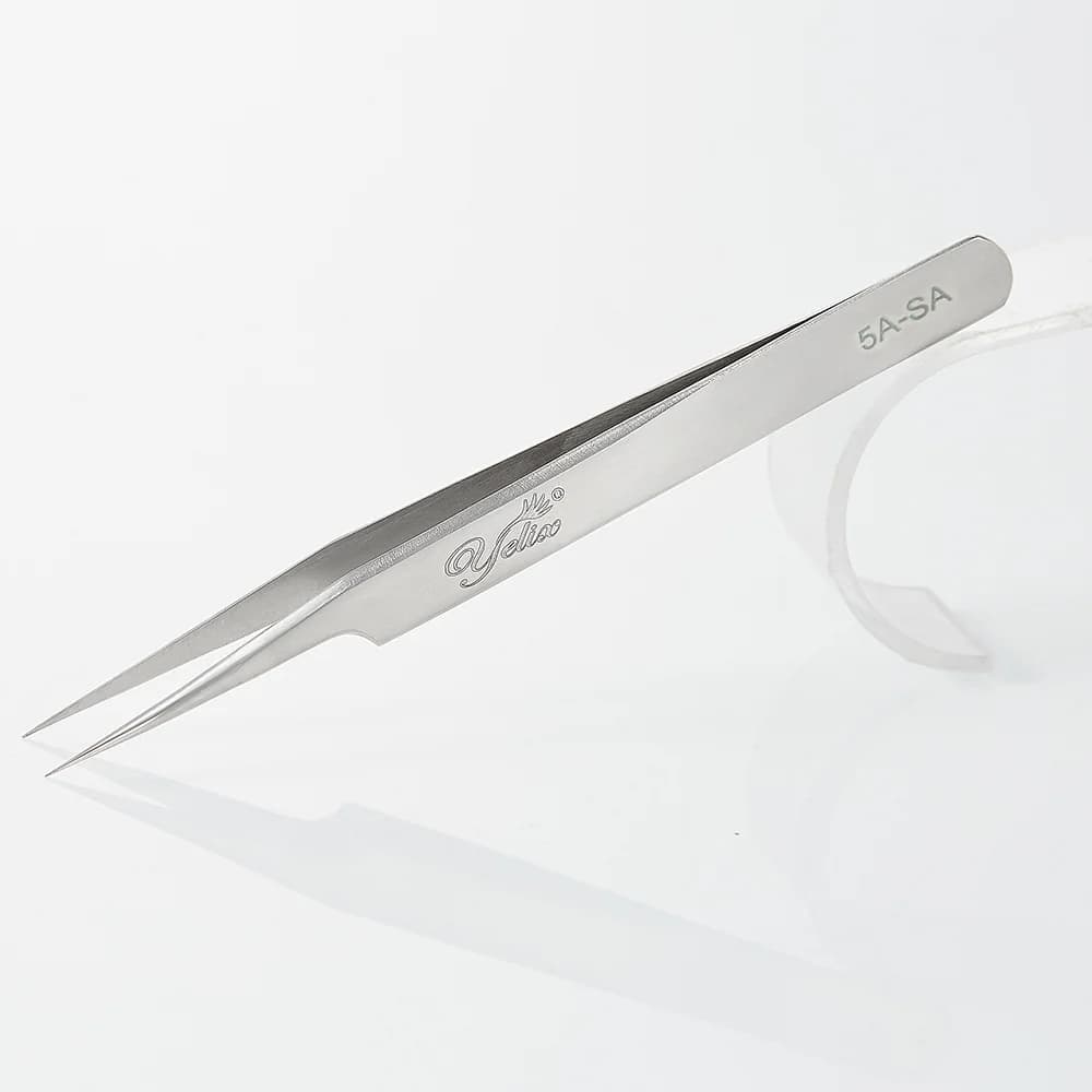 3D Accurate Fiber Tip Stainless Steel Eyelash Tweezers