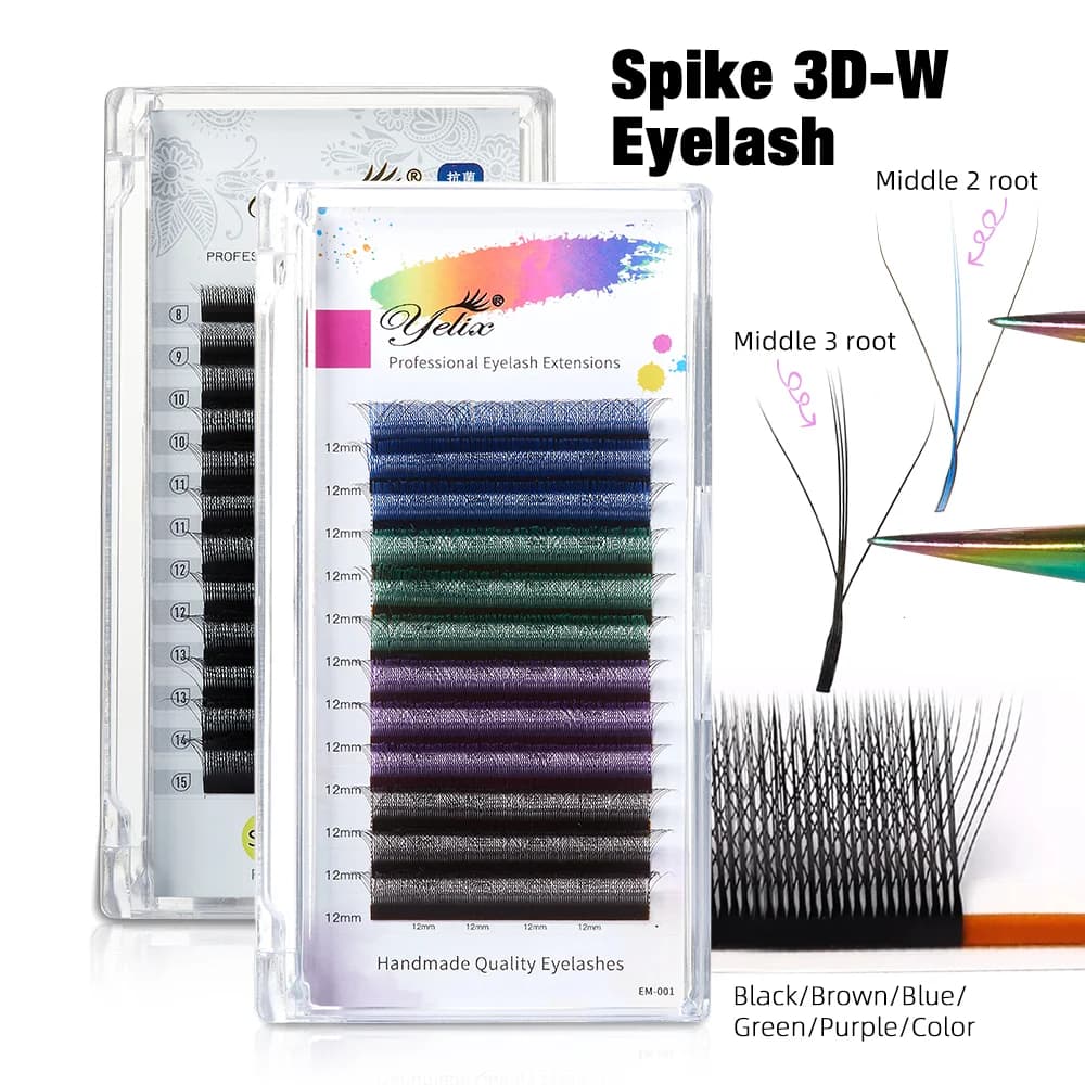 Black and Purple Spike 3D-W Fluffy Volume Lashes