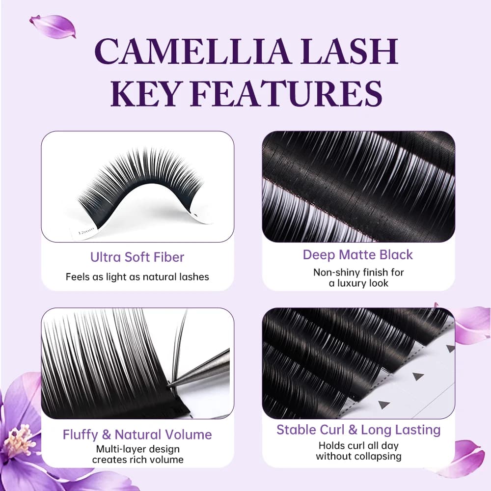 Camellia Volume Lash Extensions Soft Natural